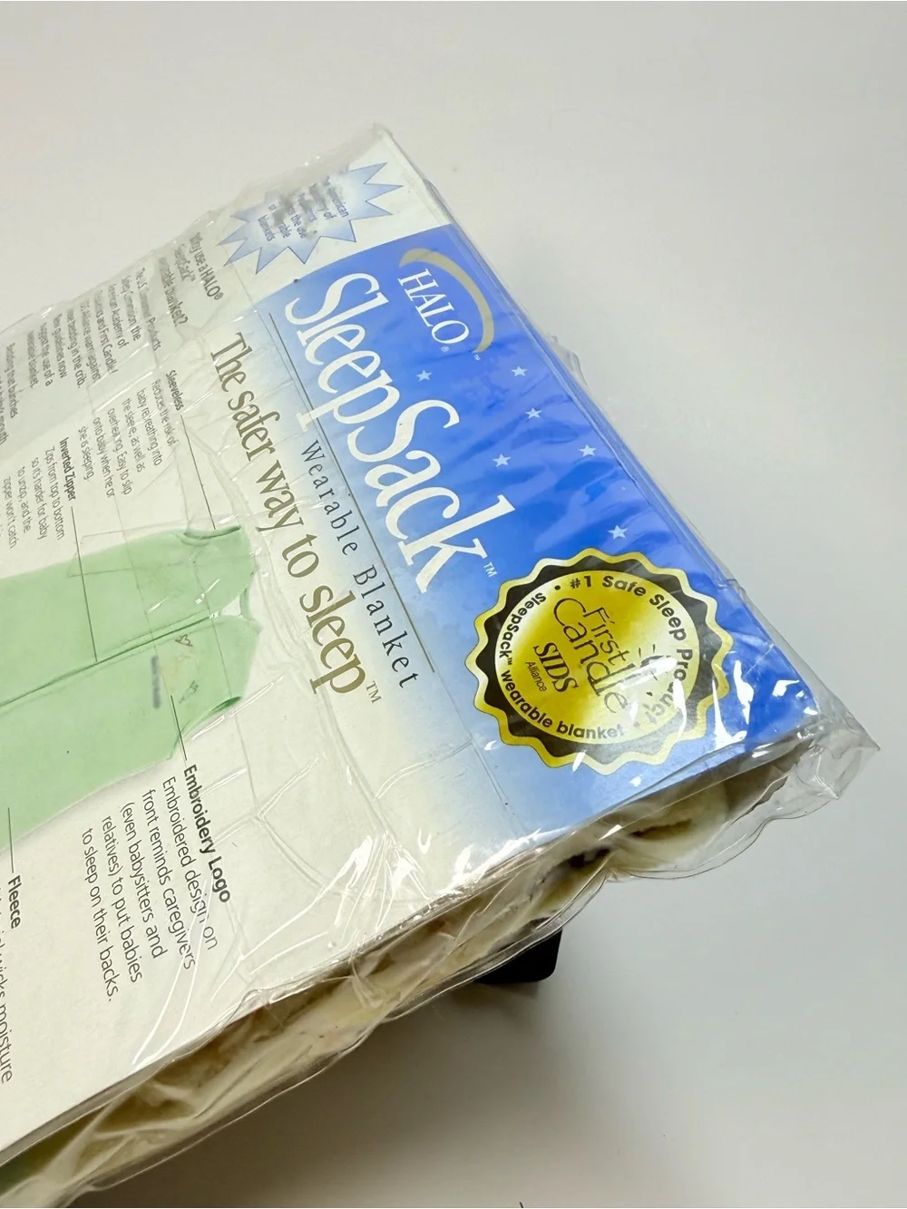 New Halo SleepSack yellow zoo animals Small 0-6 months (10-18lbs) micro fleece